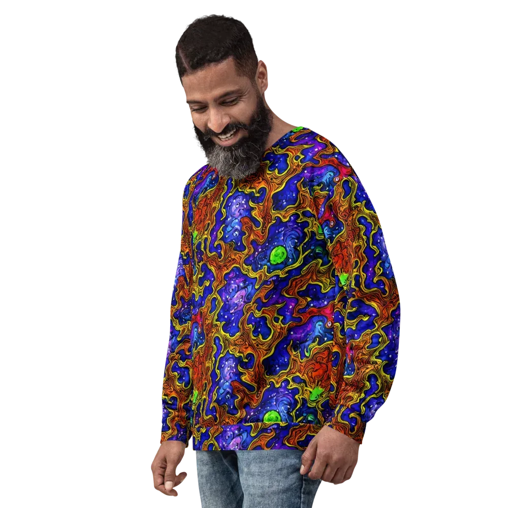 Electric Lava on Sweatshirt — Left Front
