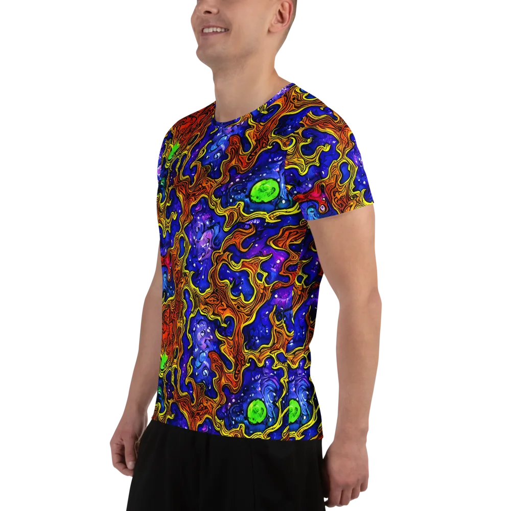 Electric Lava on Men's Athletic T-Shirt — Left