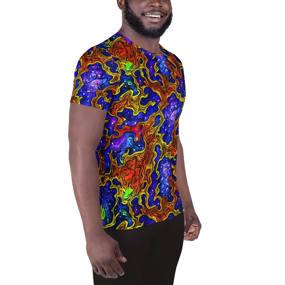 Electric Lava on Men's Athletic T-Shirt — Right