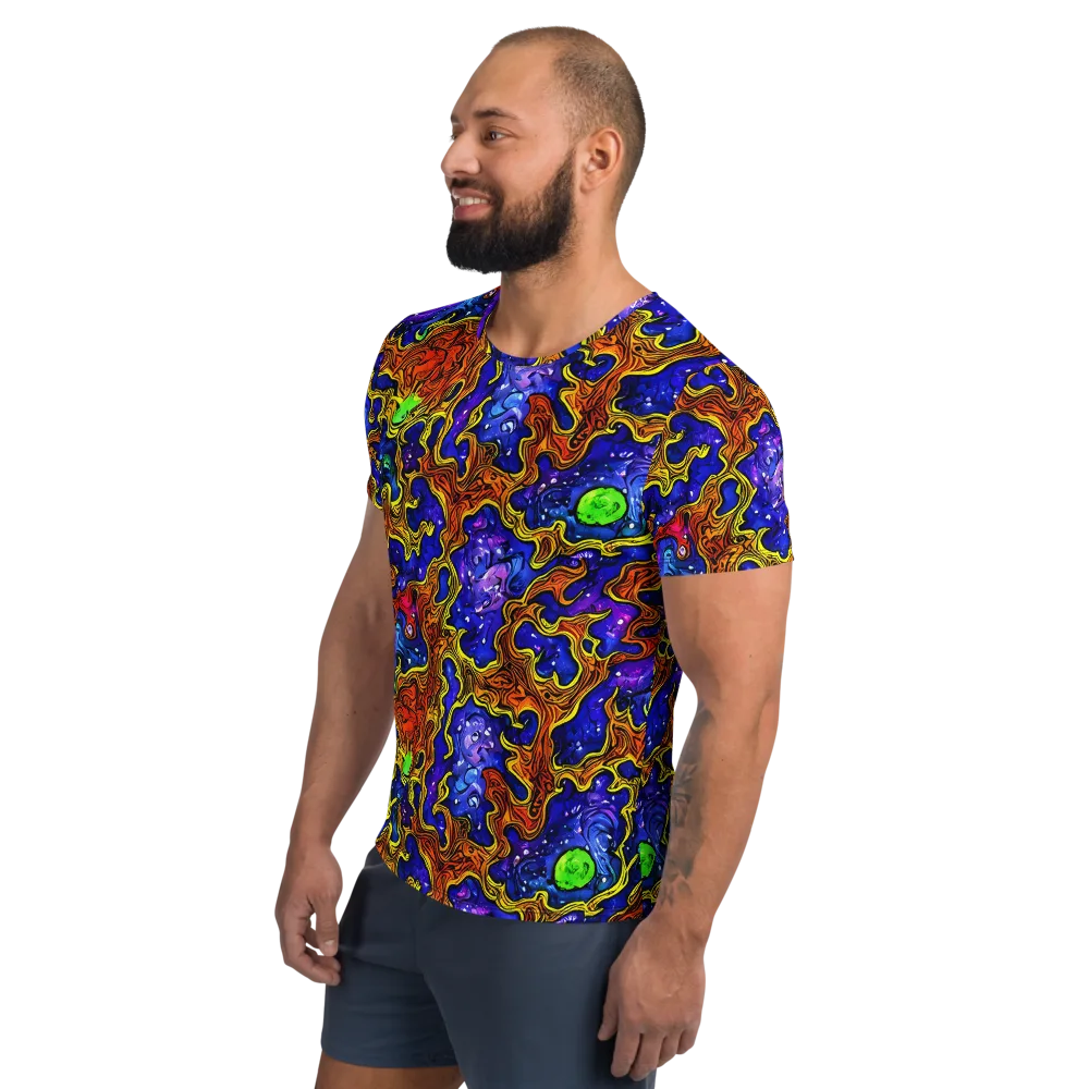 Electric Lava on Men's Athletic T-Shirt — Left