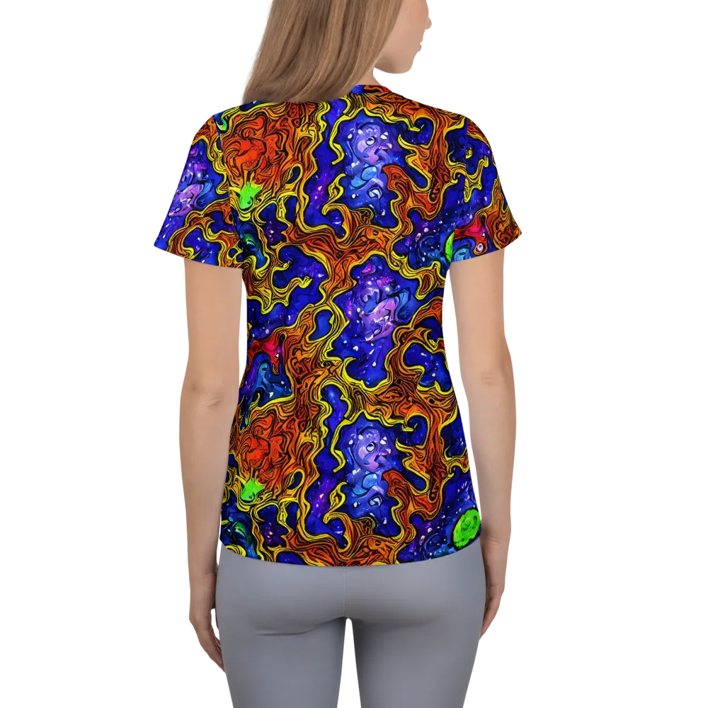 Electric Lava on Women's Athletic T-Shirt — Back