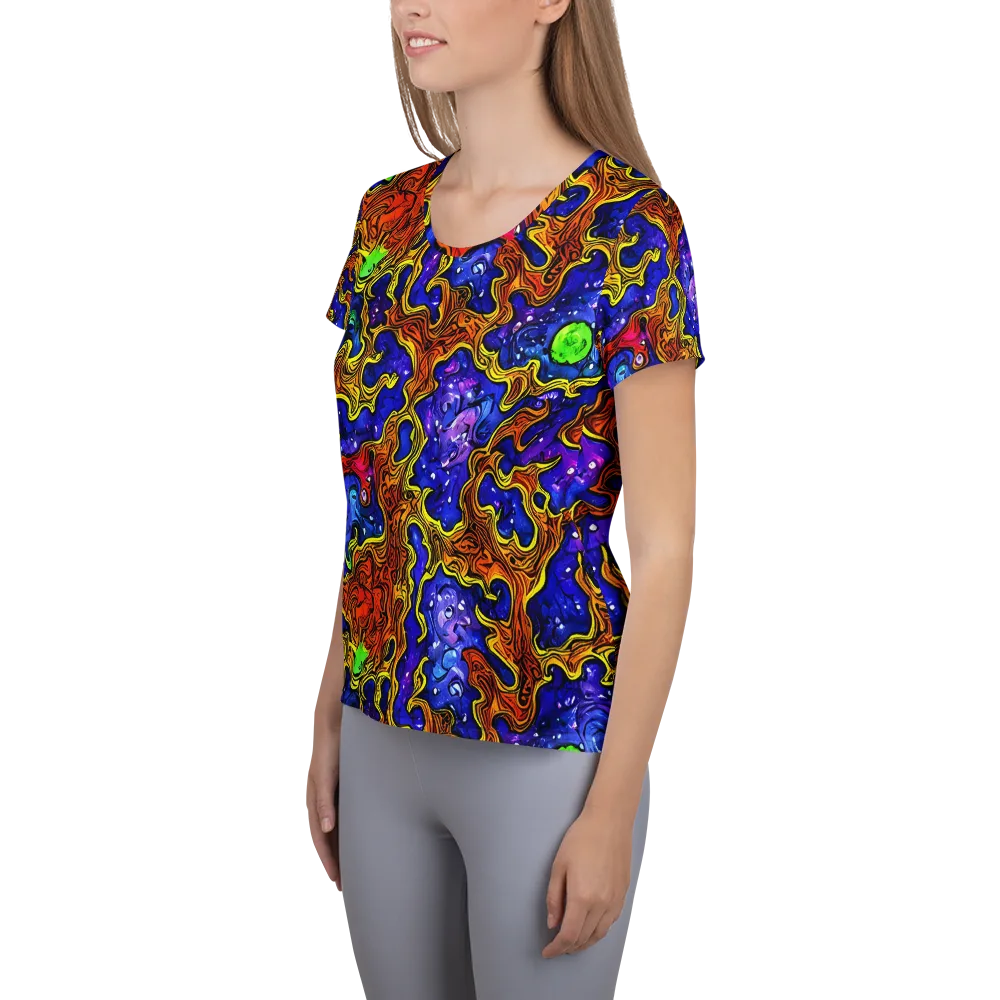 Electric Lava on Women's Athletic T-Shirt — Left