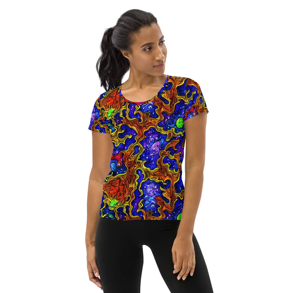 Electric Lava on Women's Athletic T-Shirt — Front
