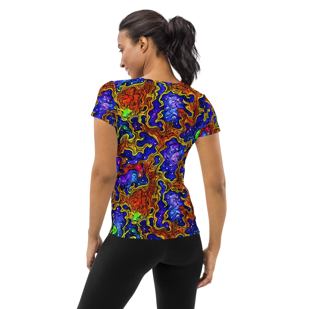 Electric Lava on Women's Athletic T-Shirt — Back