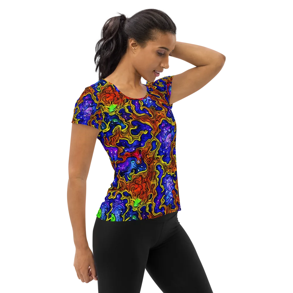 Electric Lava on Women's Athletic T-Shirt — Right