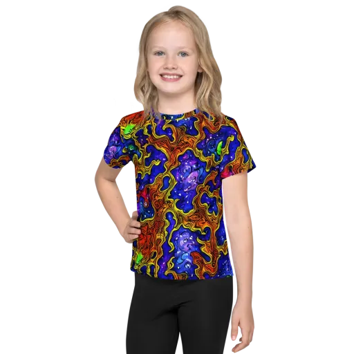 Electric Lava on a Kids Crew Neck T-Shirt