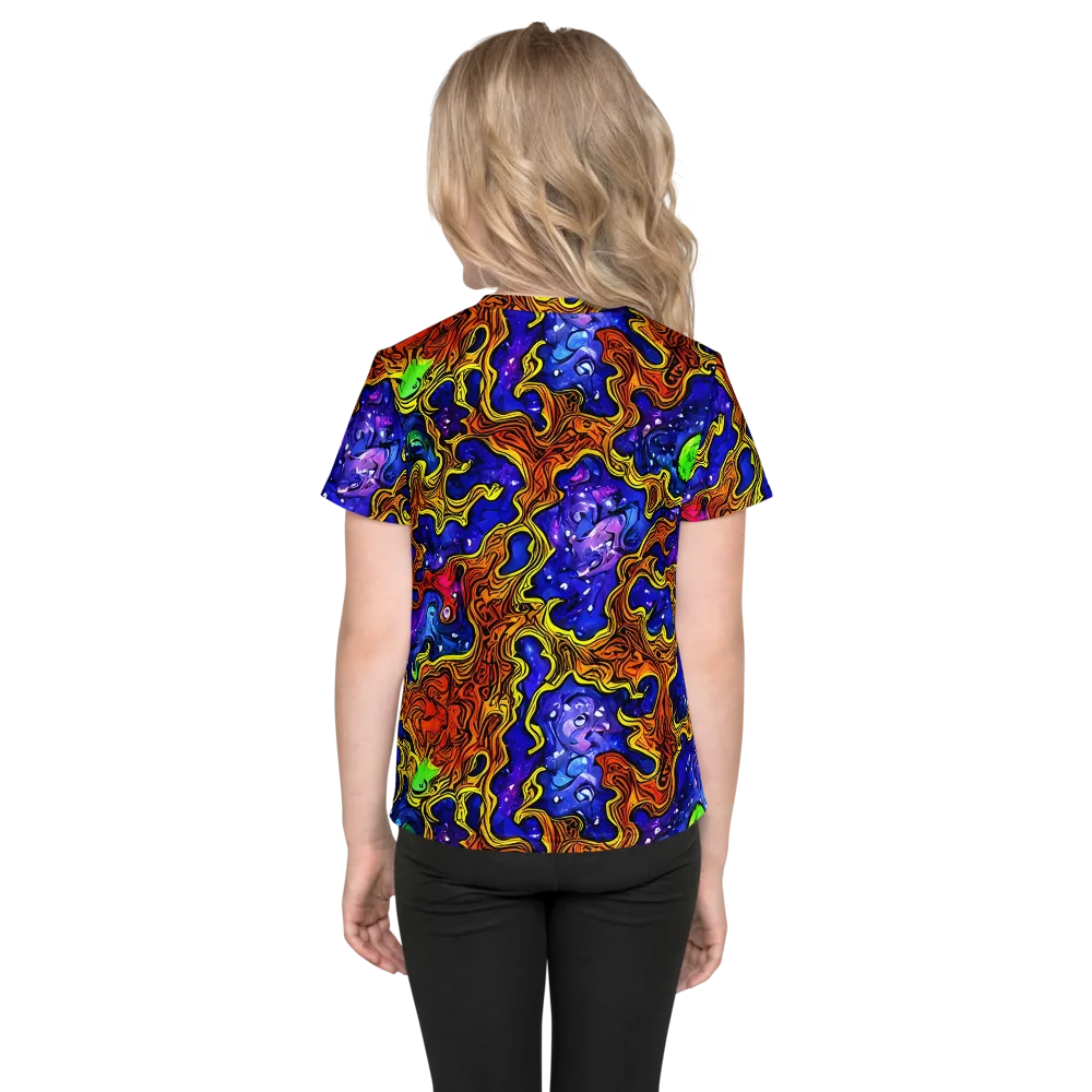 Electric Lava on Kids Crew Neck T-Shirt — Back