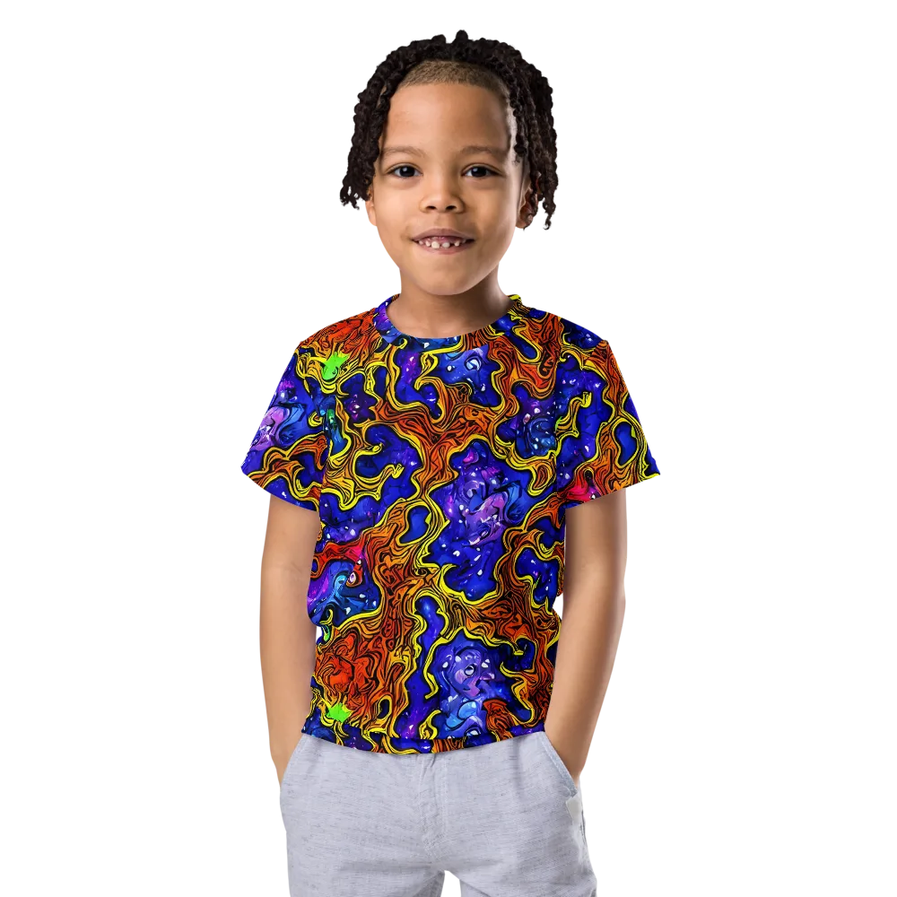 Electric Lava on Kids Crew Neck T-Shirt — Front