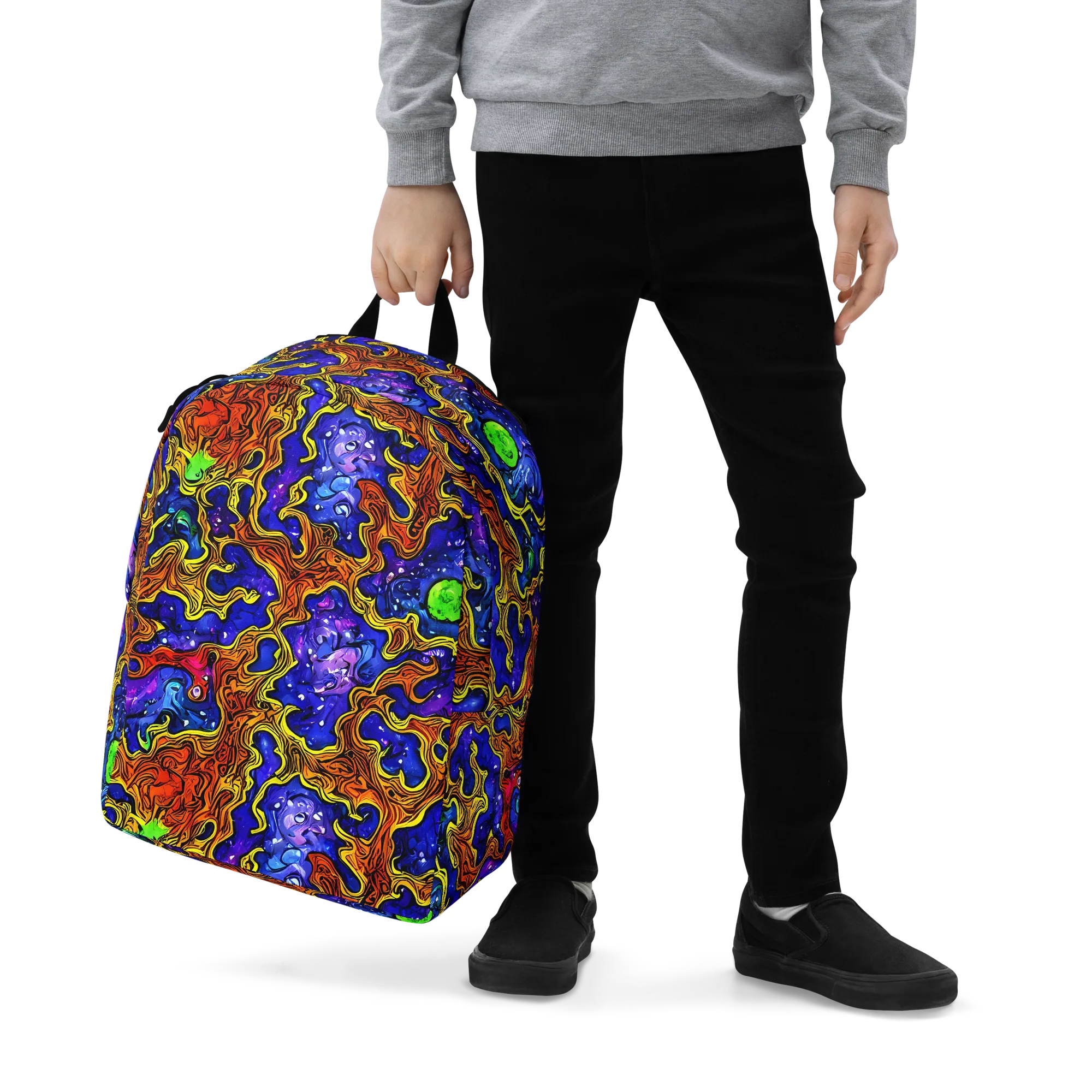 Electric Lava on Minimalist Backpack — Zoomed-in