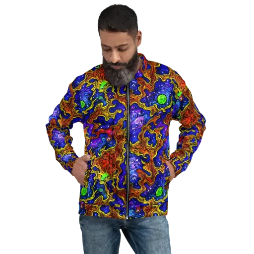 Electric Lava on a Bomber Jacket