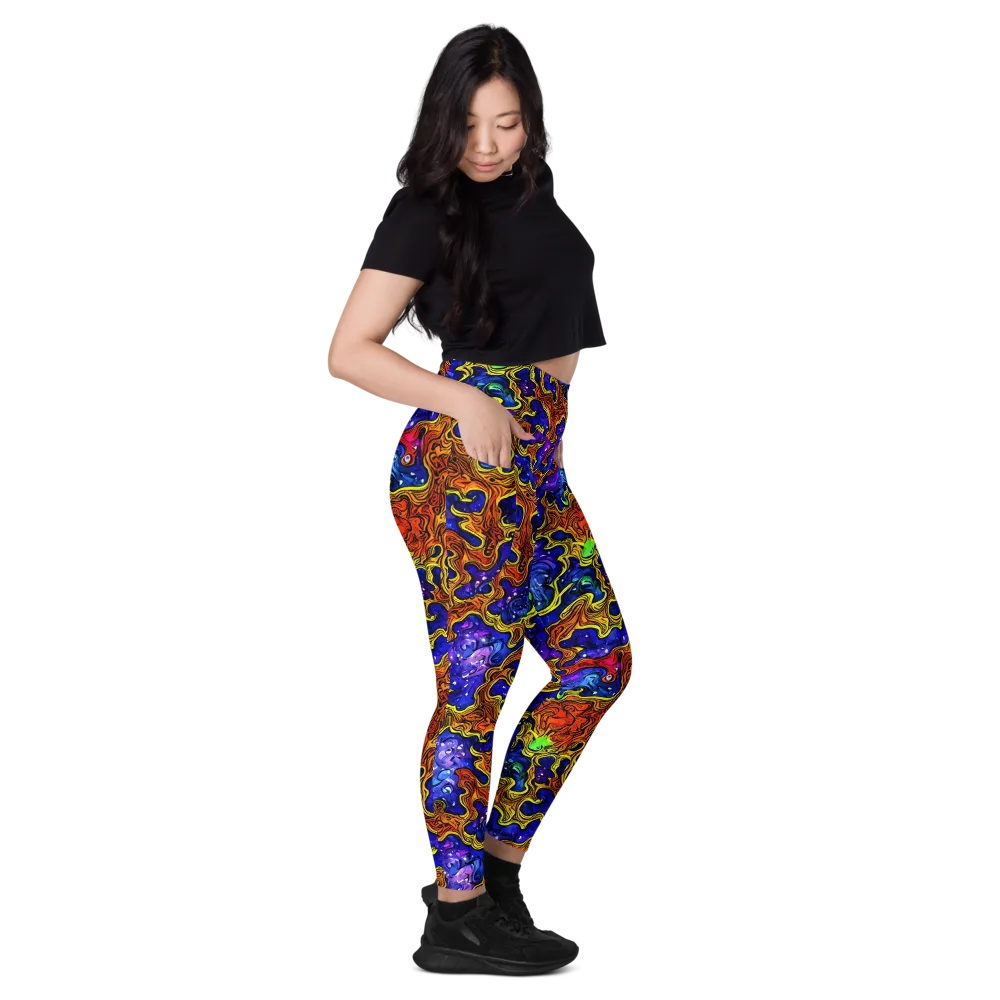 Electric Lava on Leggings with Pockets — Right