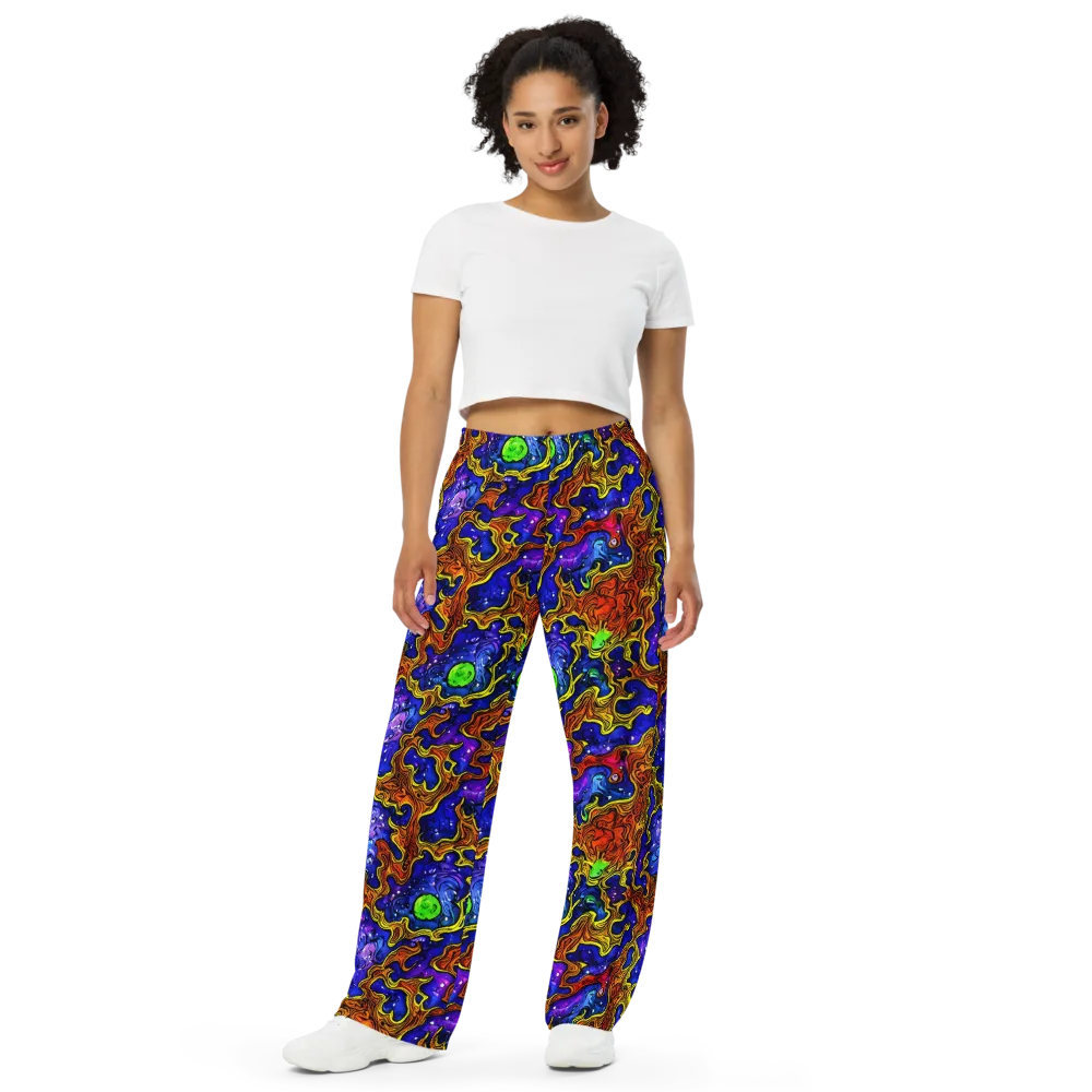 Electric Lava on Wide-Leg Pants — Front