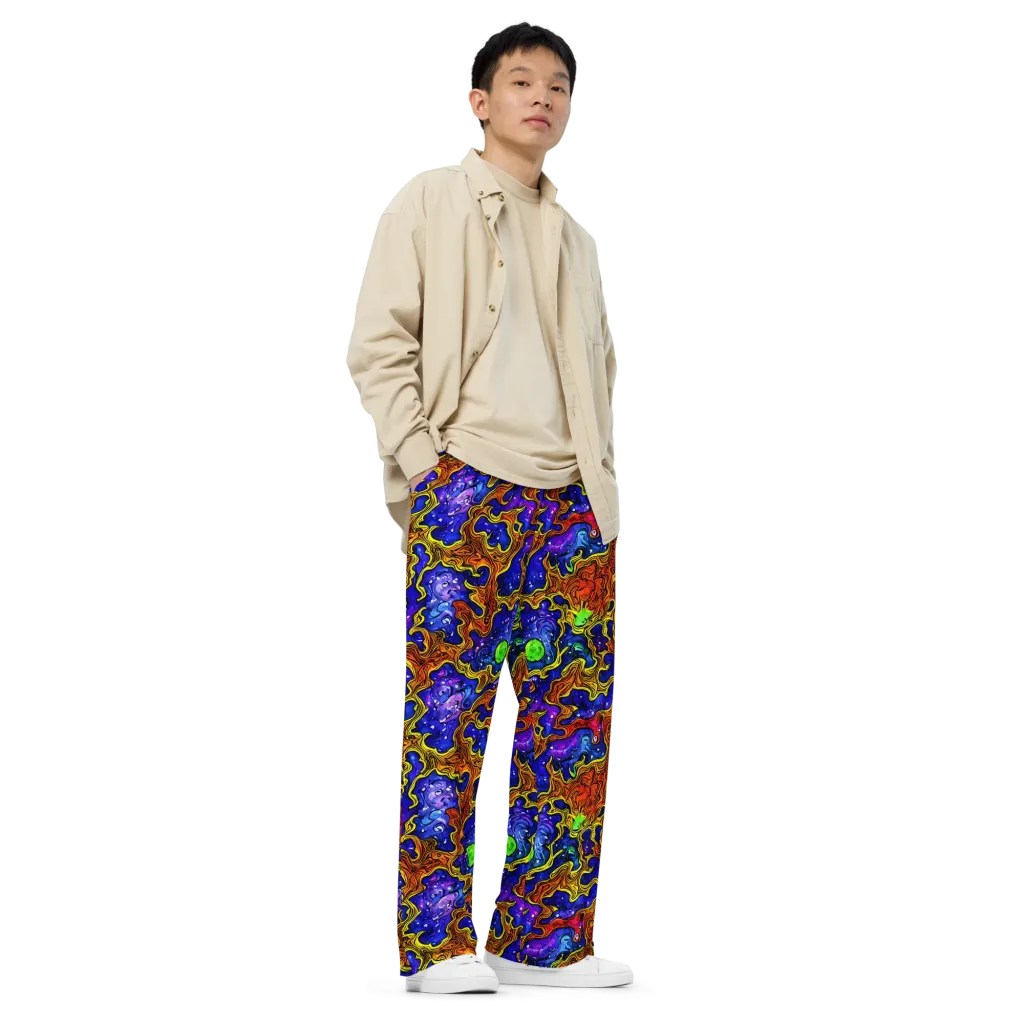 Electric Lava on Wide-Leg Pants — Right Front