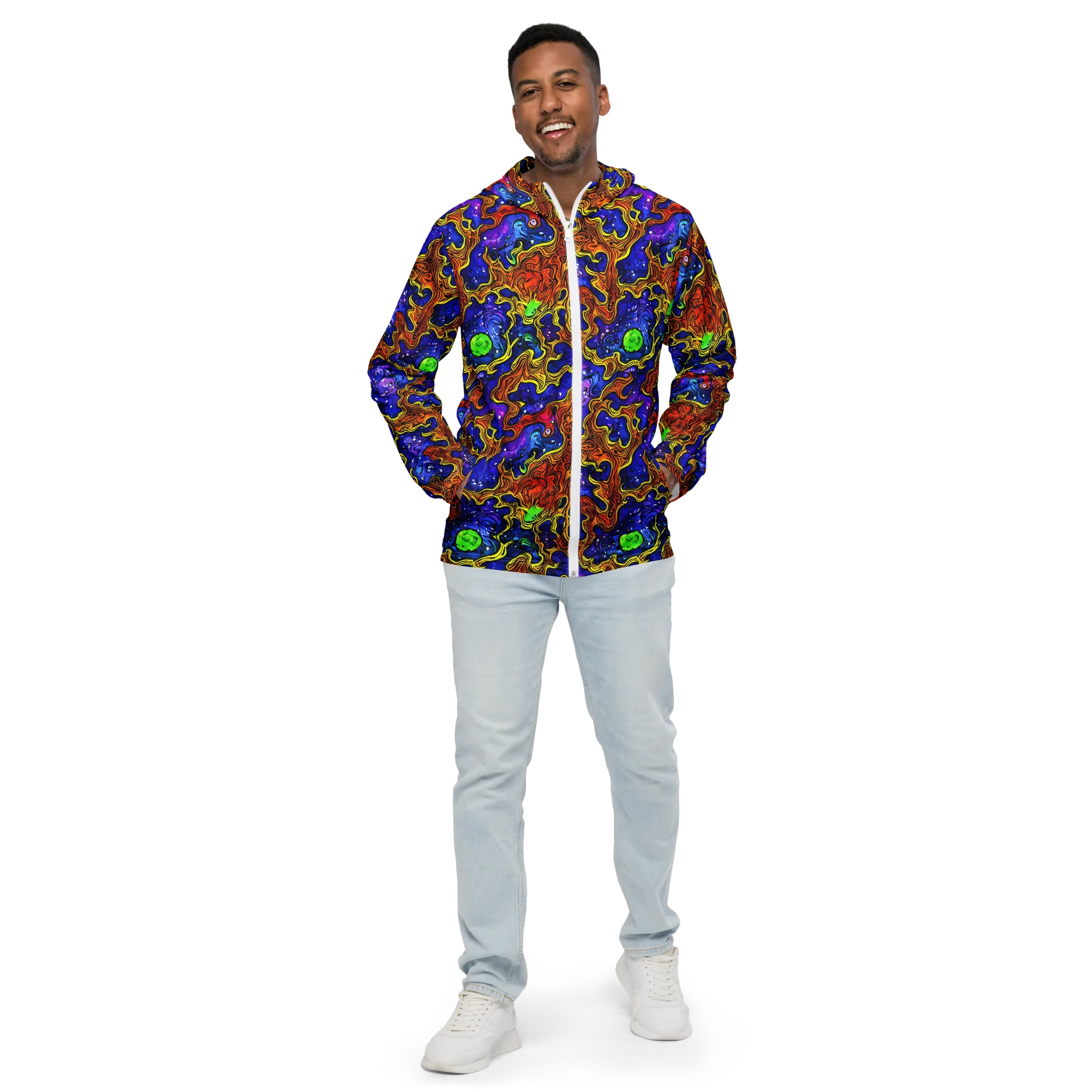 Electric Lava on Men's Windbreaker — Front