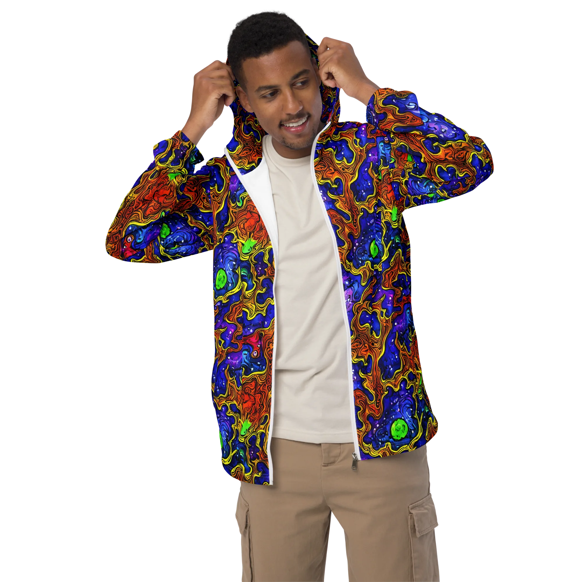 Electric Lava on Men's Windbreaker — Front