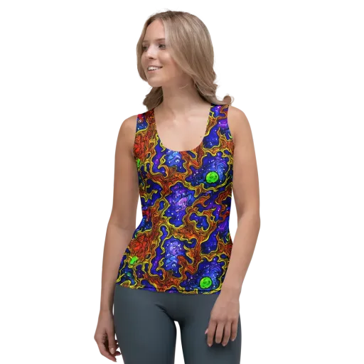 Electric Lava on a Women's Tank Top
