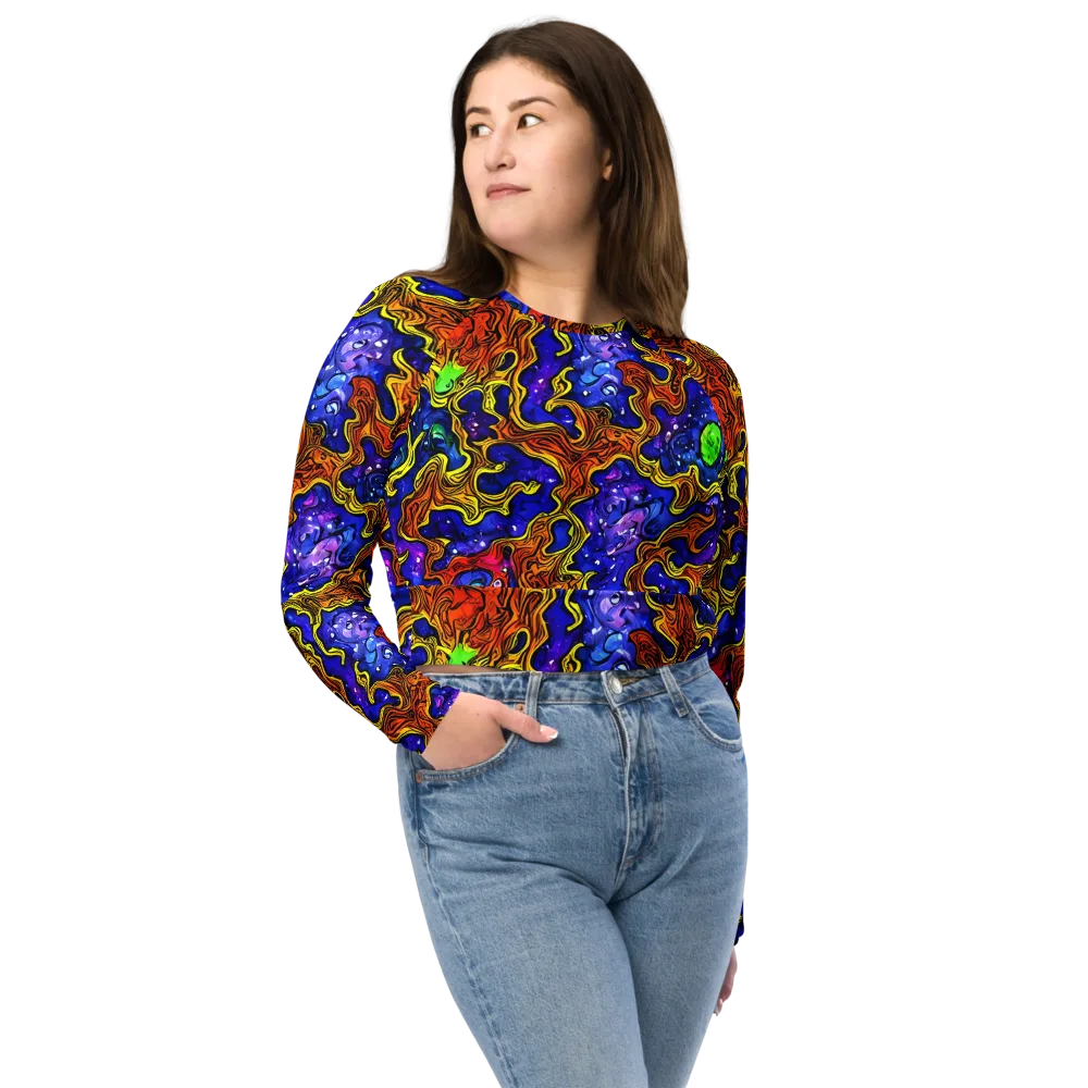 Electric Lava on Long Sleeve Crop Top — Front