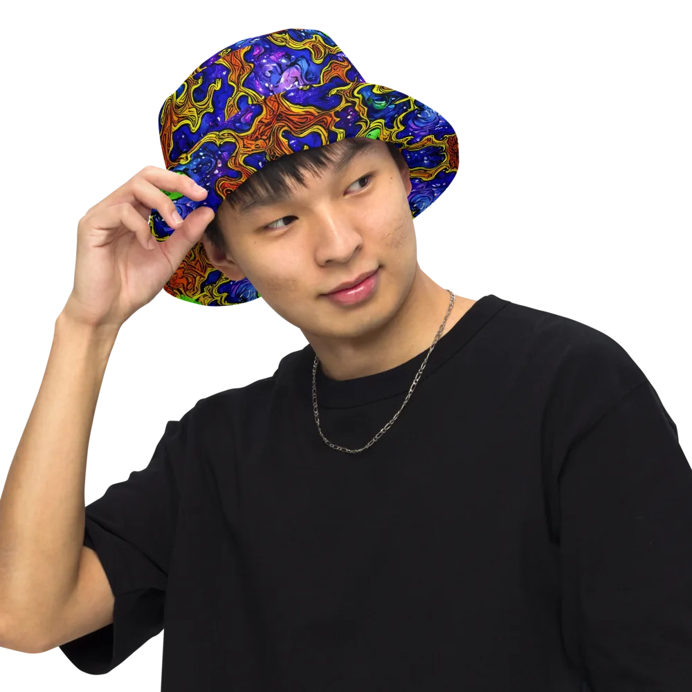 Electric Lava on Reversible Bucket Hat — Front Inside