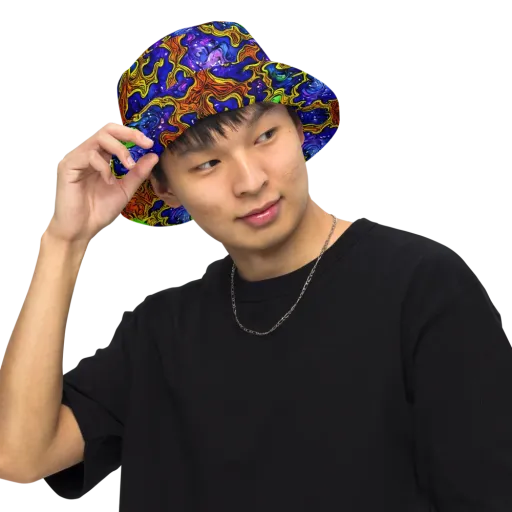 Electric Lava on a Reversible Bucket Hat