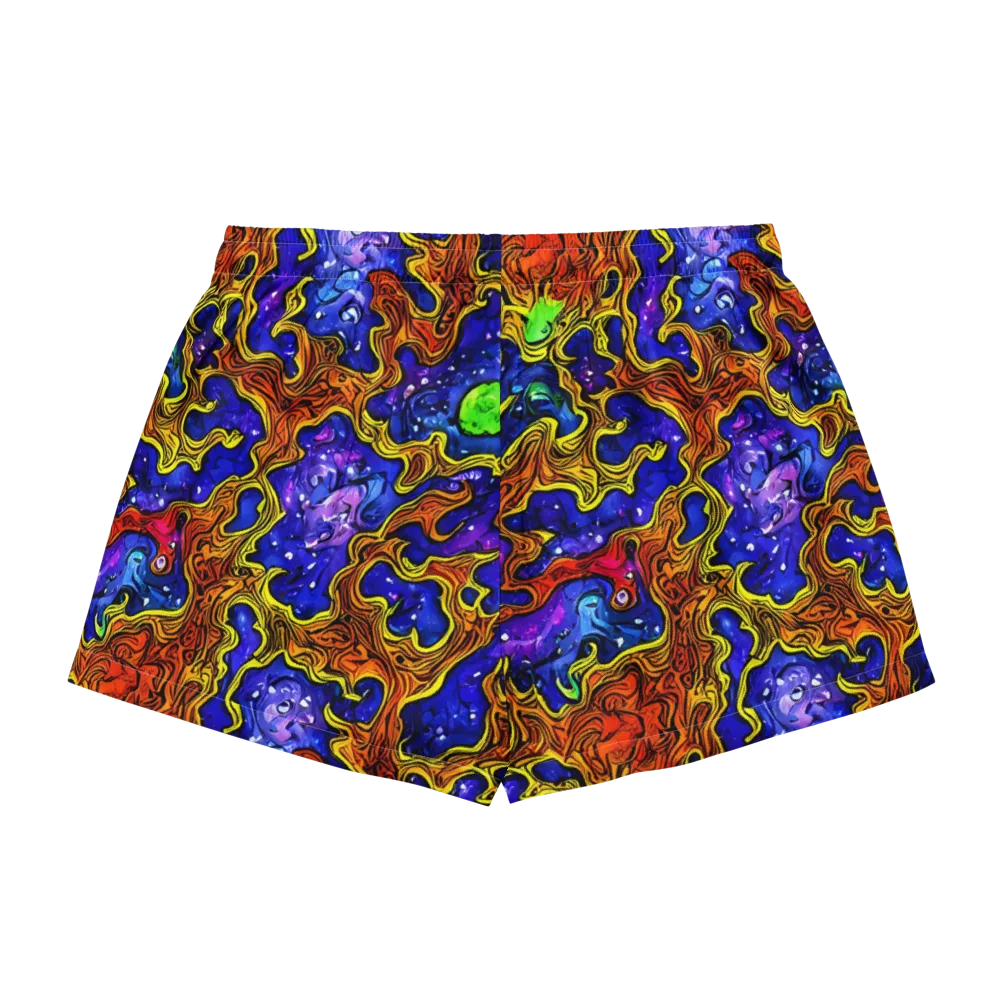 Electric Lava on Women's Pajama Shorts — Back