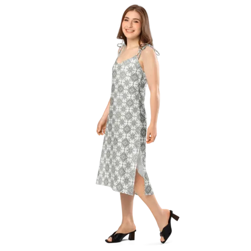 Silver Damask on a Slip Dress