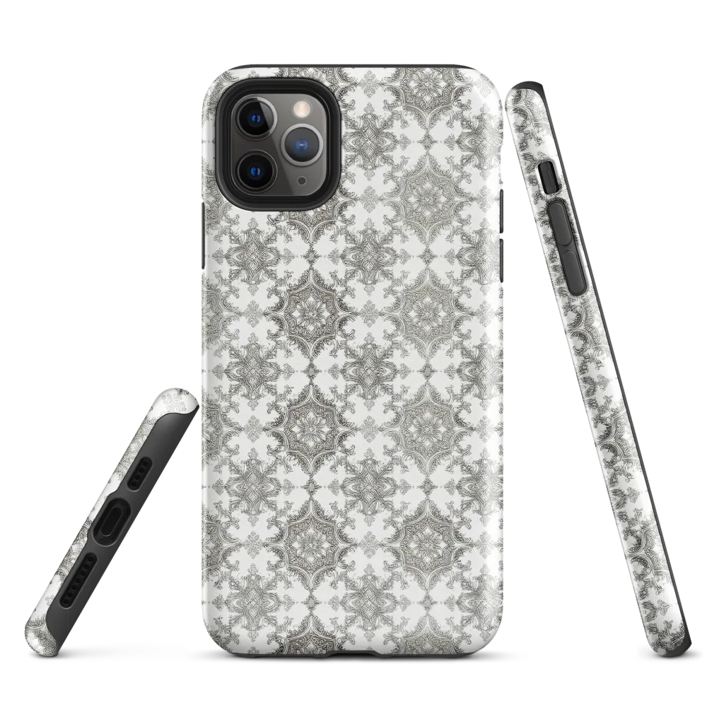 Silver Damask on Tough Case for iPhone® — Front