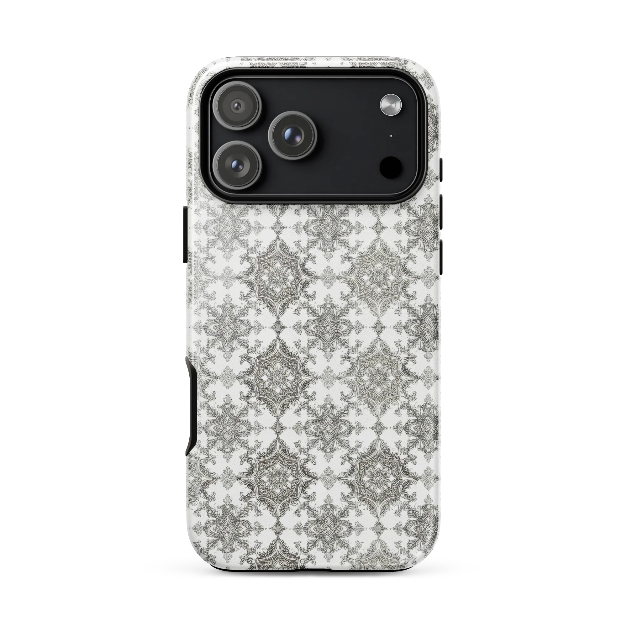 Silver Damask on Tough Case for iPhone® — Front