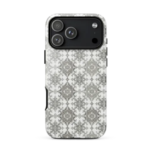 Silver Damask on a Tough Case for iPhone®