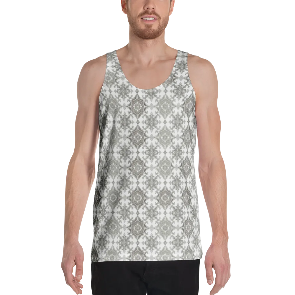 Silver Damask on Men's Tank Top — Front