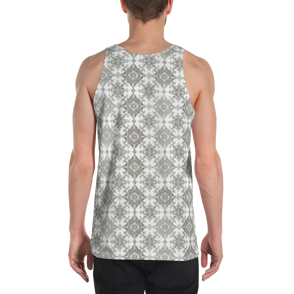 Silver Damask on Men's Tank Top — Back