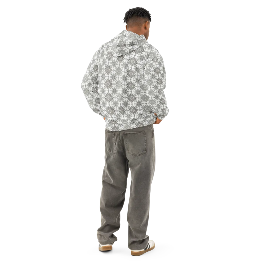 Silver Damask on Cotton Hoodie — Back