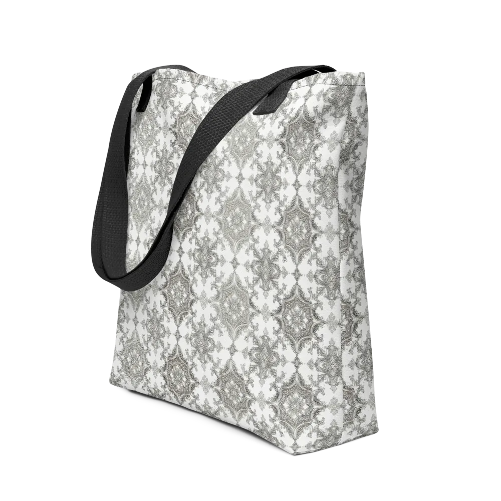 Silver Damask on Tote Bag — Front