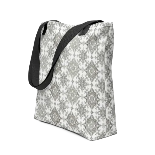 Silver Damask on a Tote Bag