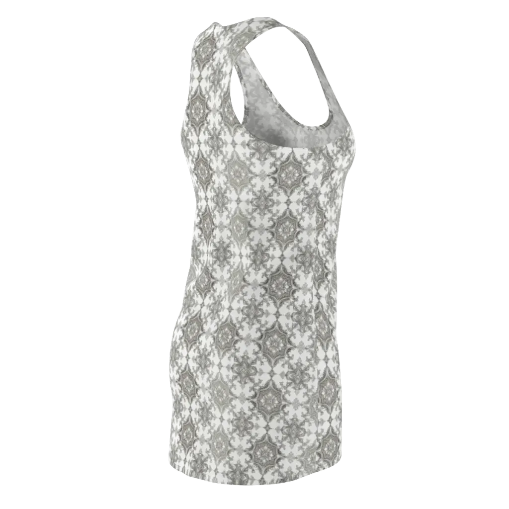 Silver Damask on Racerback Dress — Back Side