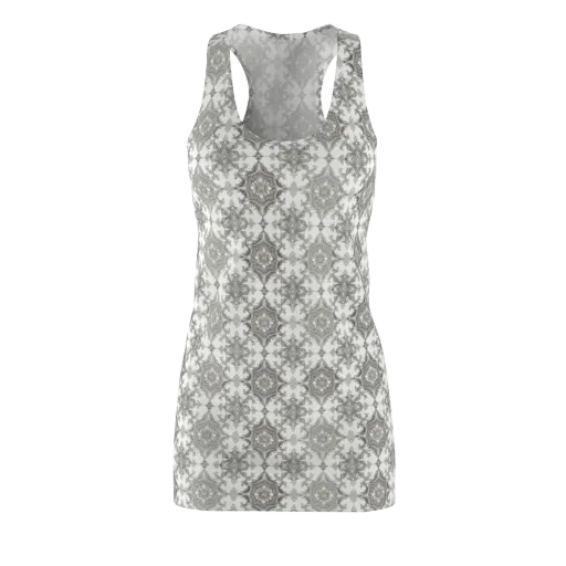 Silver Damask on a Racerback Dress