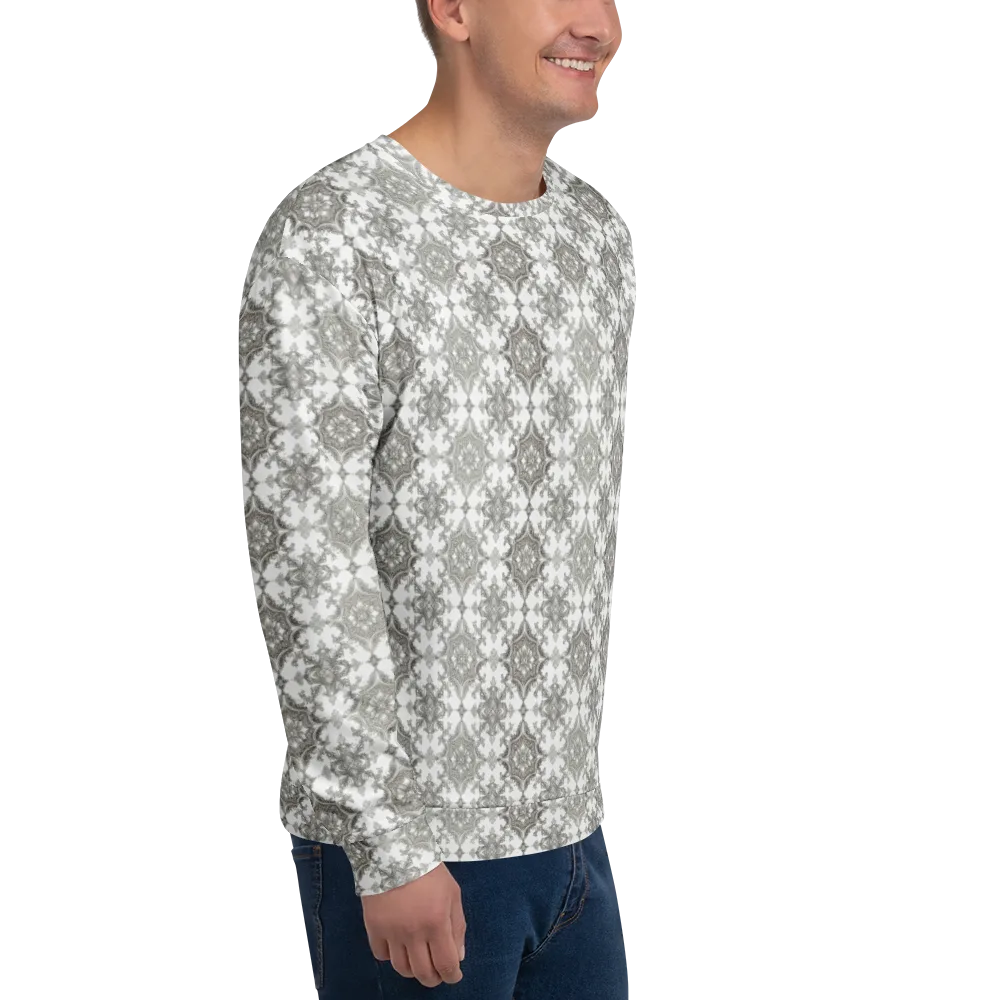Silver Damask on Sweatshirt — Right Front