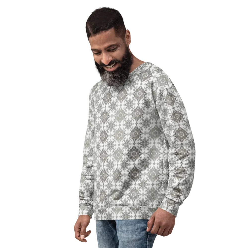Silver Damask on Sweatshirt — Left Front