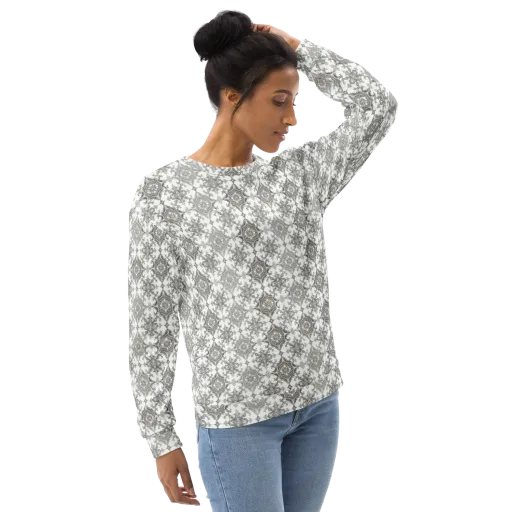 Silver Damask on a Sweatshirt