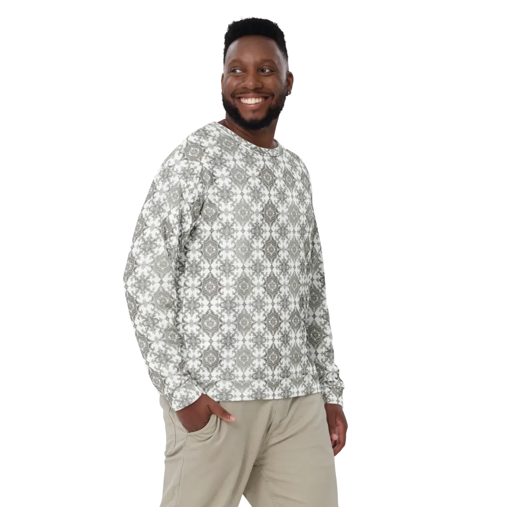 Silver Damask on Sweatshirt — Front