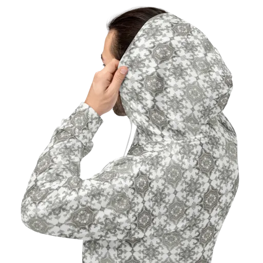 Silver Damask on a Hoodie