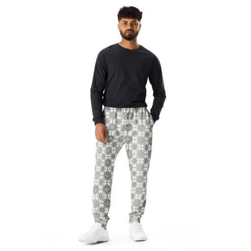 Silver Damask on a Men's Joggers