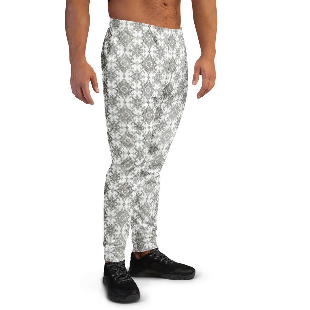 Silver Damask on Men's Joggers — Right