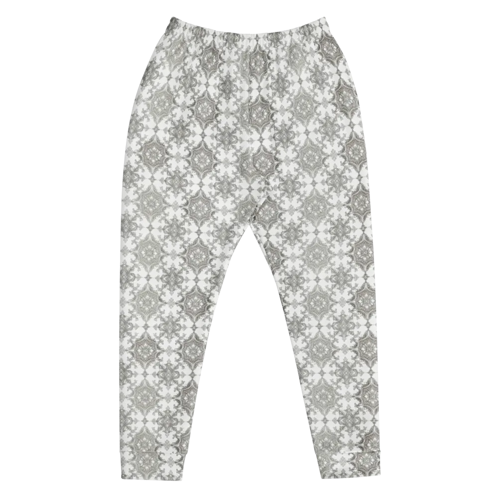 Silver Damask on Men's Joggers — Front