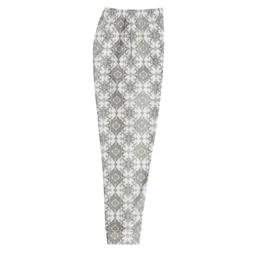 Silver Damask on Men's Joggers — Right