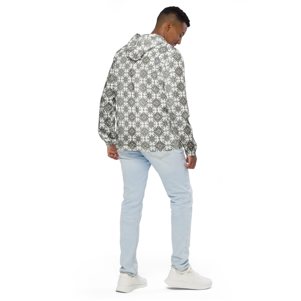 Silver Damask on Men's Windbreaker — Back