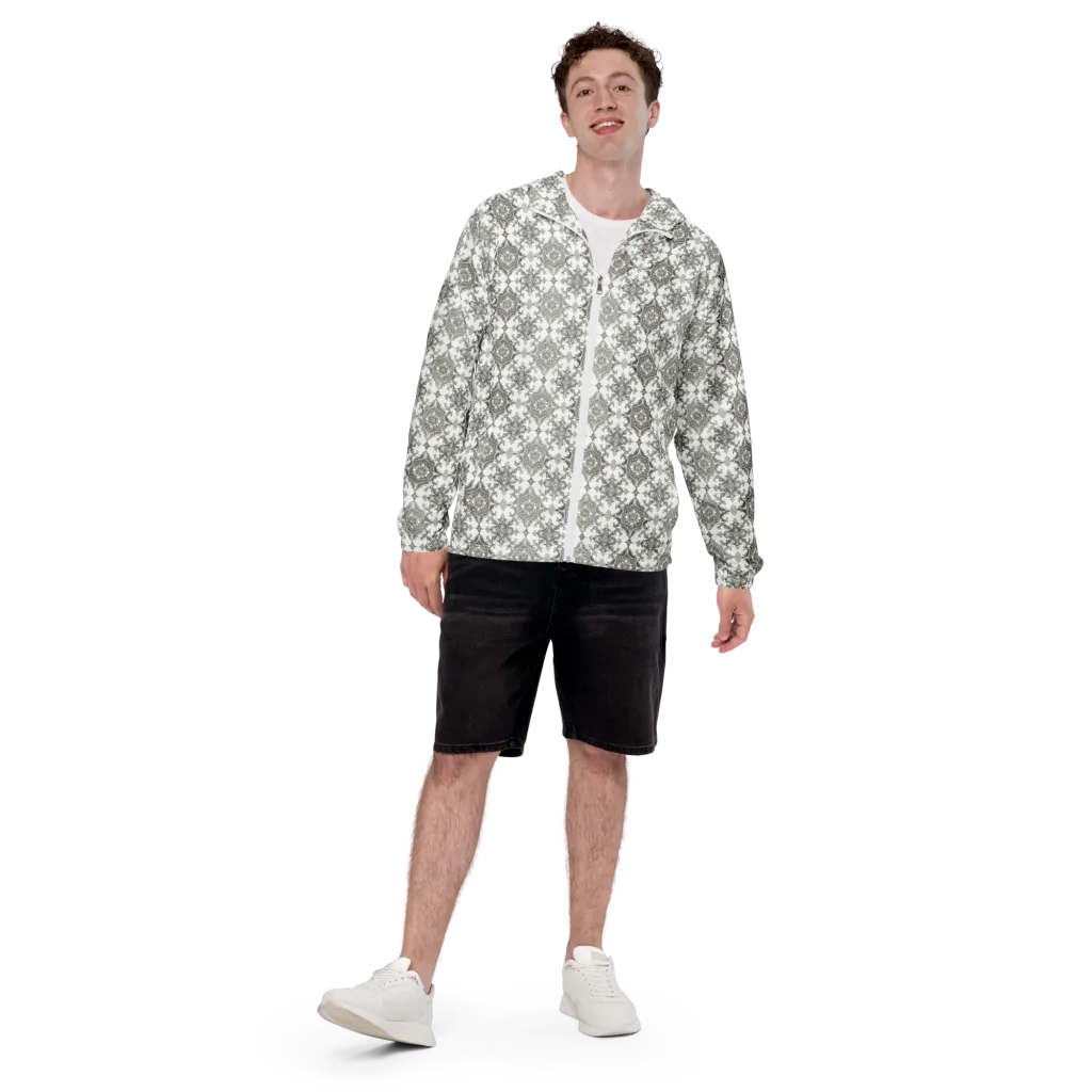 Silver Damask on Men's Windbreaker — Front