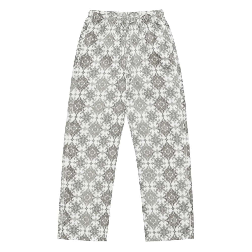 Silver Damask on Women's Pajama Pants — Front