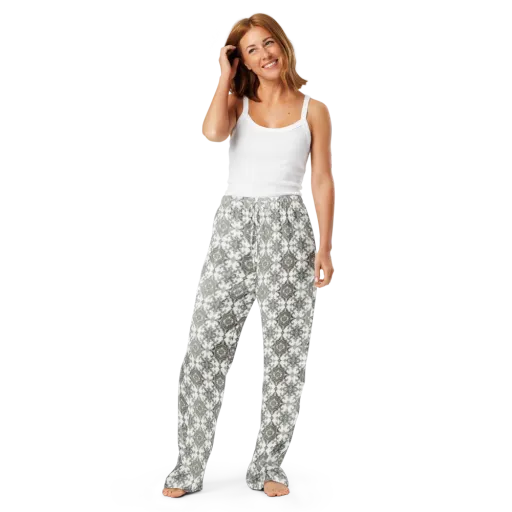 Silver Damask on a Women's Pajama Pants