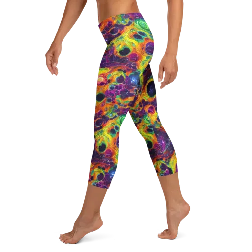 Luminous Orbits on a Capri Leggings