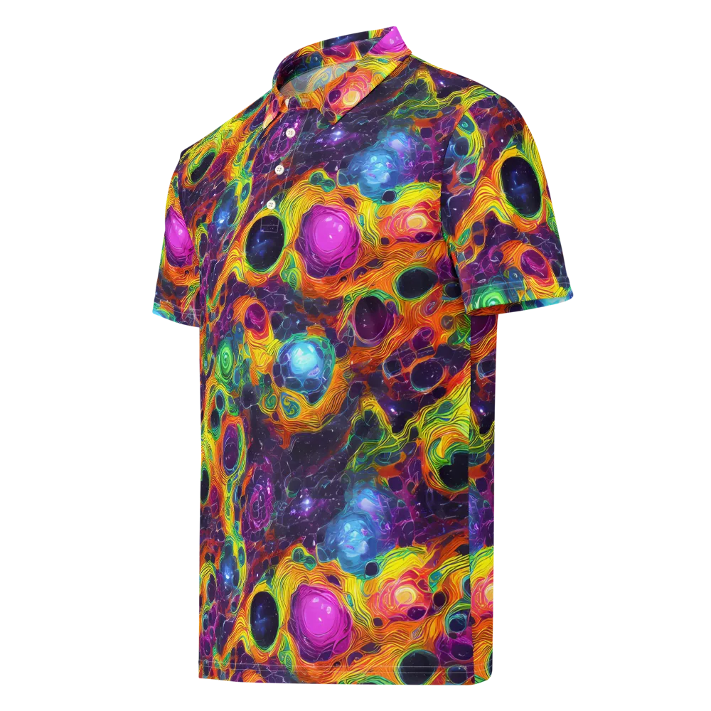 Luminous Orbits on Men's Slim Fit Polo Shirt — Left Front